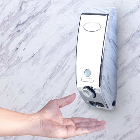 350ml Chrome Wall Mounted Plastic Dispenser - plastic soap dispenser